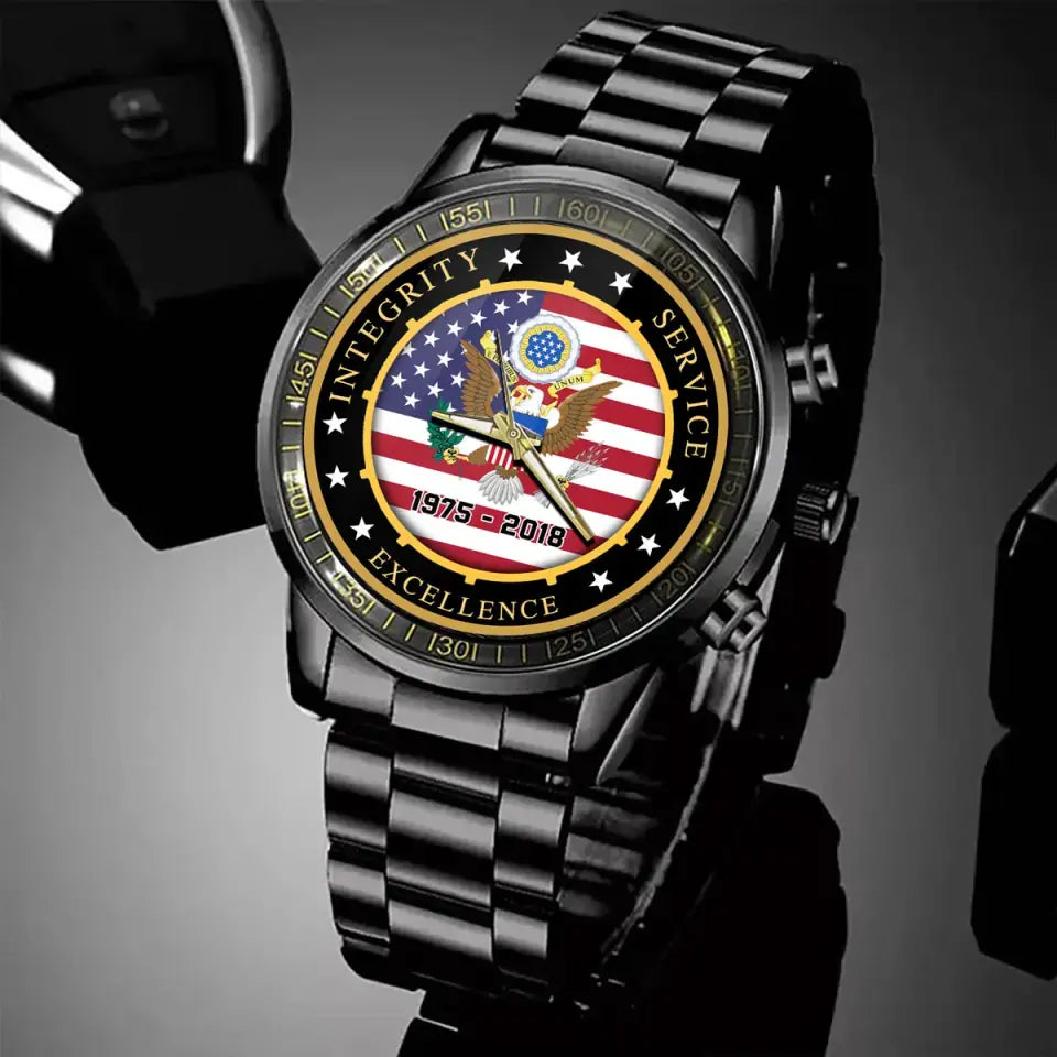 Personalized Integrity Service Excellence US Army Logo Watch Printed AHVQ24583