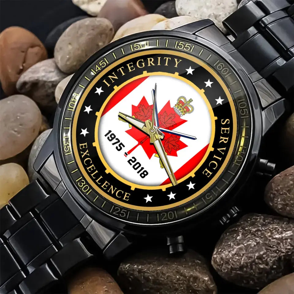 Personalized Integrity Service Excellence Canadian Army Logo Watch Printed AHVQ24583