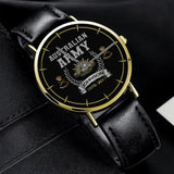 Personalized Australian Army Logo Rank Camo Custom Name & Time Woman Watch Leather Band Printed AHKVH24587
