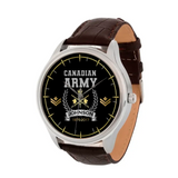 Personalized Canadian Army Logo Rank Camo Custom Name & Time Woman Watch Leather Band Printed AHKVH24587