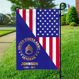 Personalized US Military Rank US Flag Garden Flag Printed KVH23805