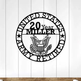 Personalized US Army Retired Logo Metal Sign Printed QTKVH24443