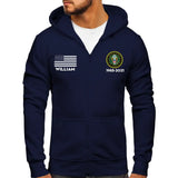 Personalized US Military Branch Custom Name And Served Time Zip Hoodie 2D Printed KVH2411