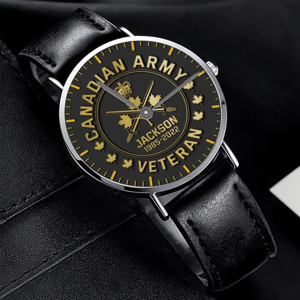 Personalized Canadian Army Logo Custom Name & Served Time Women Watch Printed KH24591