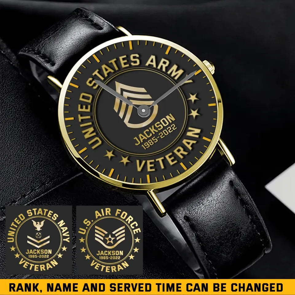 Personalized US Army Logo Custom Name & Served Time Women Watch Printed QTKH24591