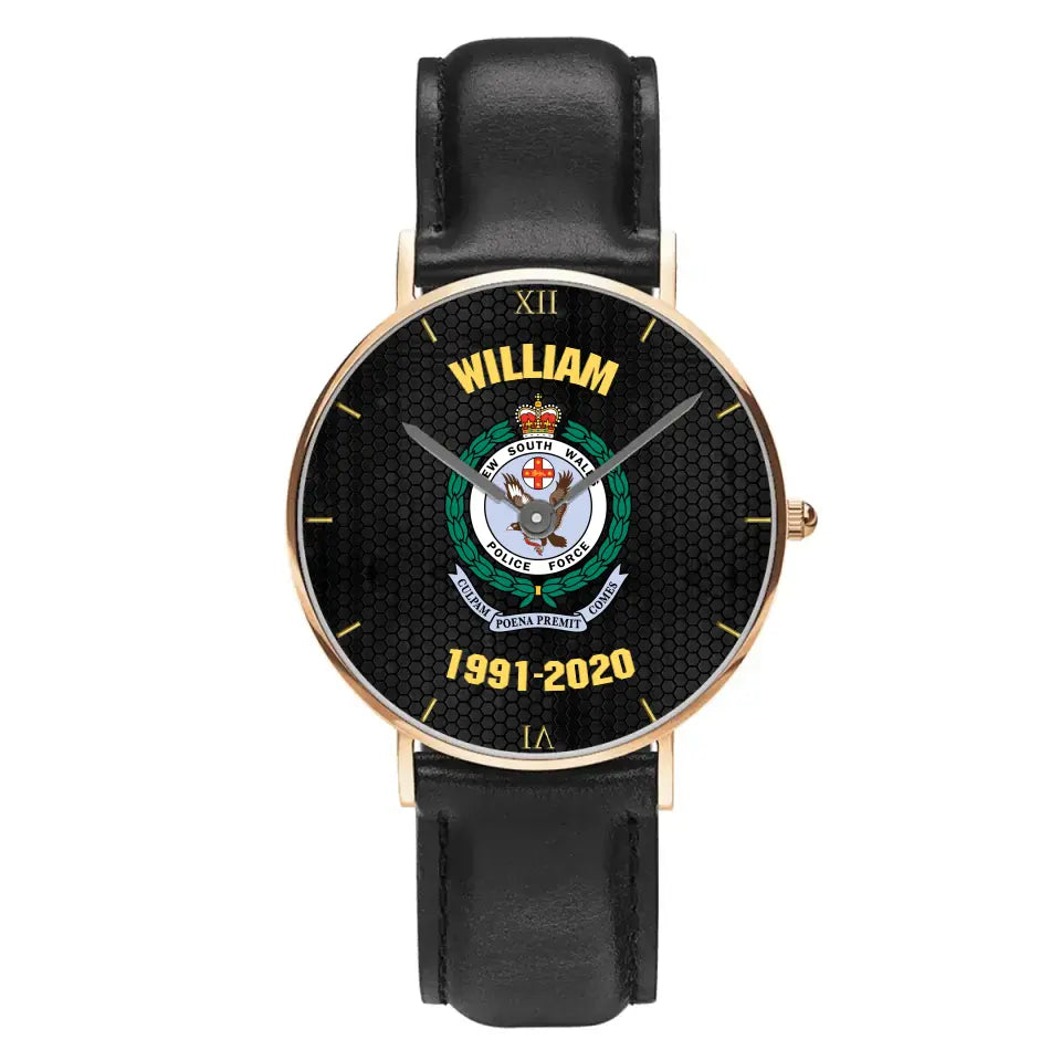 Personalized Australian Police Logo Custom Name & Time Women Watch Printed LVA24594