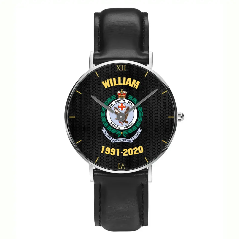 Personalized Australian Police Logo Custom Name & Time Women Watch Printed LVA24594