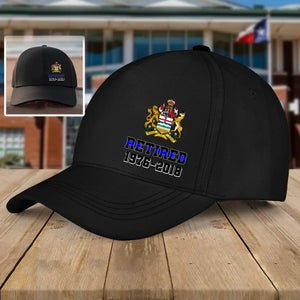Personalized Retired Police Rank Camo Custom Served Time Black Cap Printed VQ24598