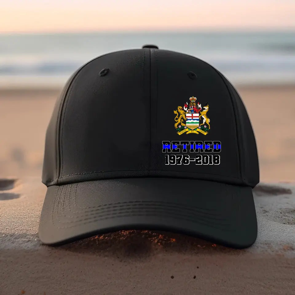 Personalized Retired Police Rank Camo Custom Served Time Black Cap Printed VQ24598