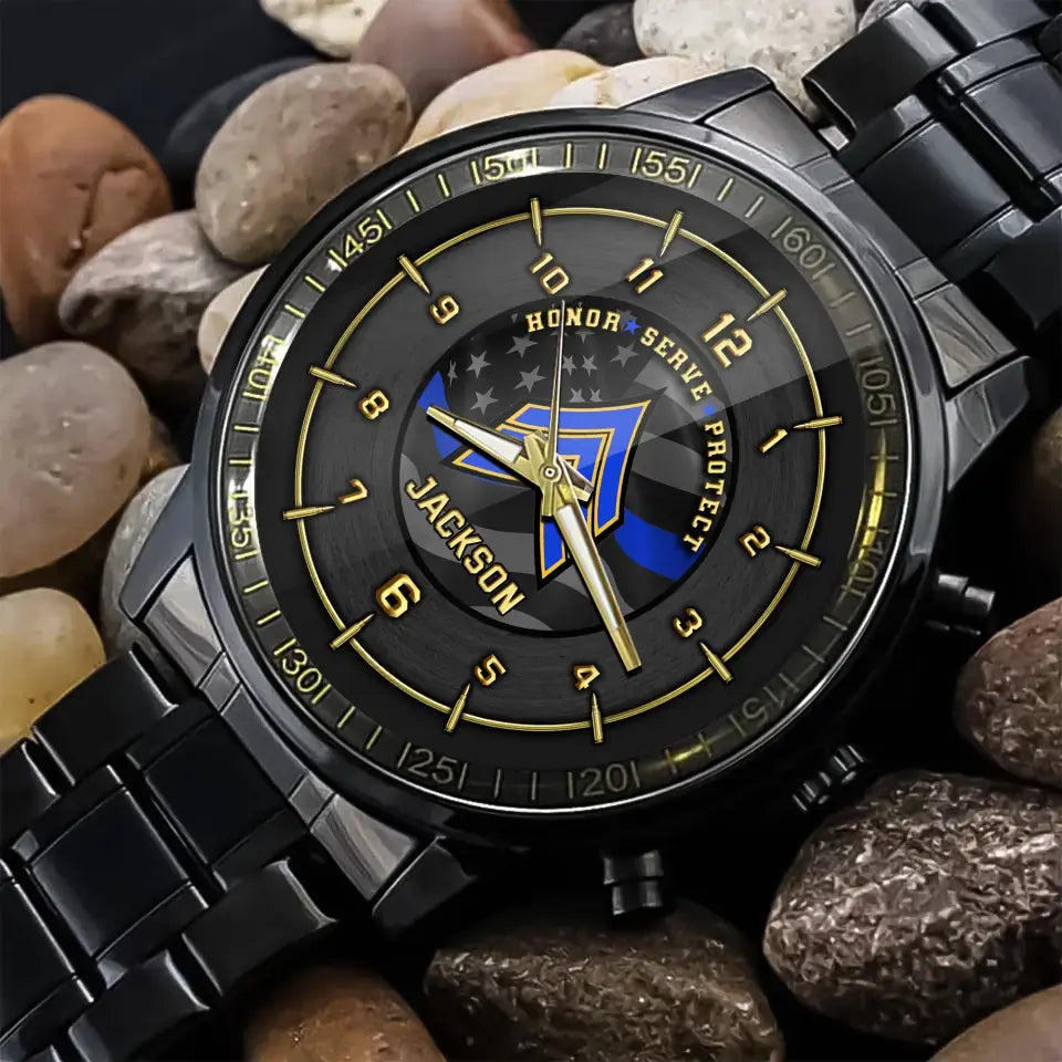 Personalized US Police Rank Camo Custom Name Watch Printed KVH24622