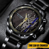Personalized Retired Police Skull Custom Served Time Watch Printed QTVA24649