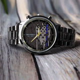 Personalized Retired Police Skull Custom Served Time Watch Printed QTVA24649