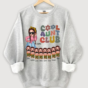 Personalized Cool Auntie Club Cute Chibi With Kids Sweatshirt 24641HN