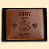 Personalized US Military Leather Wallet Laser QTPD2023182