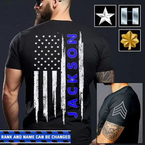 Personalized US Police Branch Rank Custom Name T-shirt Printed KVH24668