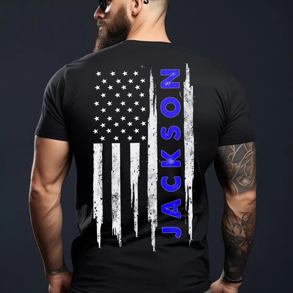 Personalized US Police Branch Rank Custom Name T-shirt Printed KVH24668
