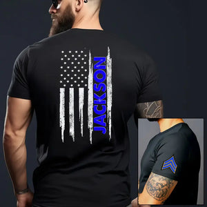 Personalized US Police Branch Rank Custom Name T-shirt Printed KVH24668