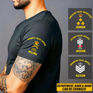 Personalized Canadian Police Branch Rank Custom Name Department & ID T-shirt Printed VQ24679