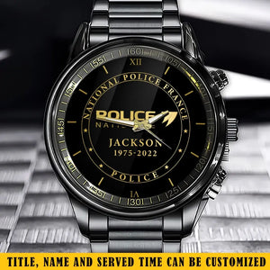 Personalized National Police France or Gendarmerie Nationale France Custom Name & Time Watch Printed AHKH24683