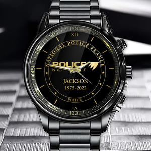 Personalized National Police France or Gendarmerie Nationale France Custom Name & Time Watch Printed AHKH24683