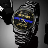 Personalized Blue Line Police US State Watch Printed QTHN24684