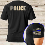 Personalized US Officer Retired Thin Blue Line TShirt QTVQ24682