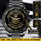 Personalized British Army Retired Custom Served Time & Name Watch Printed AHVA24696