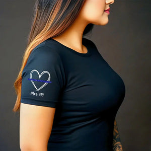 Personalized Police Officer Wife Heart Custom ID T-shirt Printed QTVQ24695