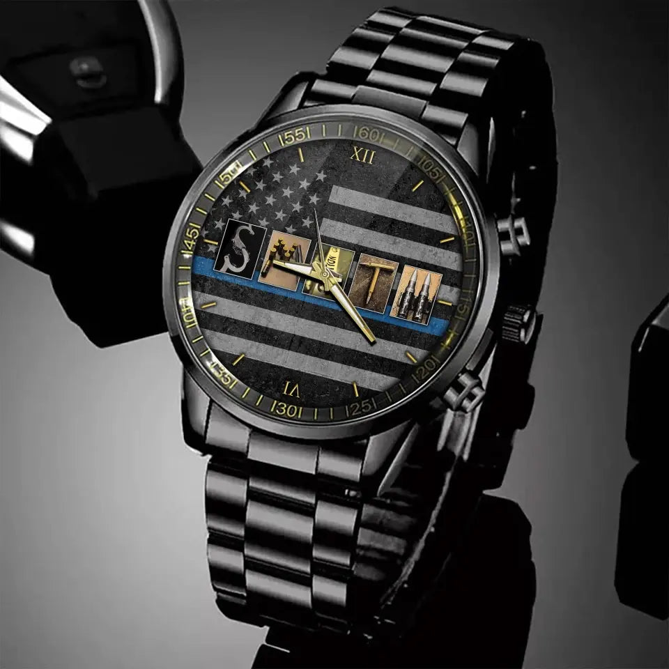 Personalized Name Characters Police Officer Watch Printed QTVA24700