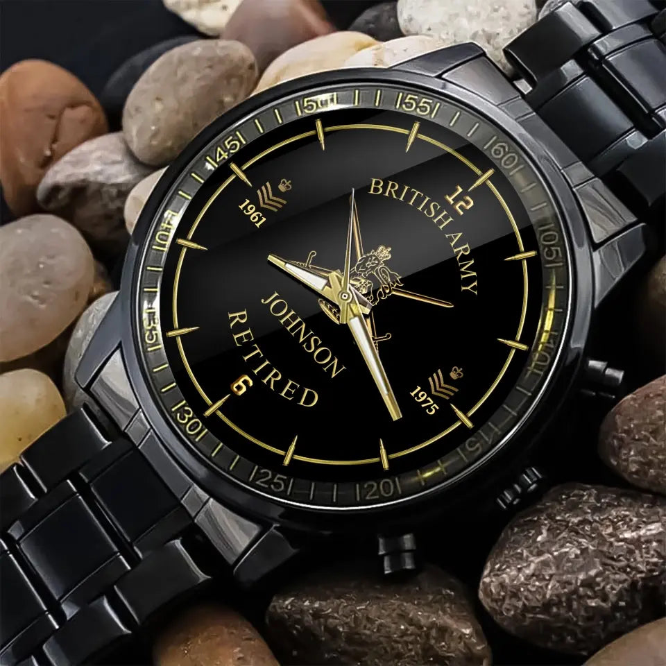 Personalized British Army Retired Custom Name & Rank Watch Printed AHVA24707