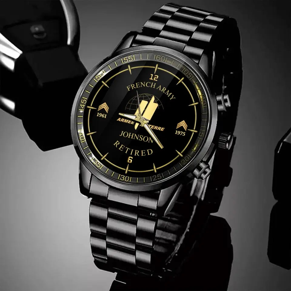 Personalized French Army Retired Custom Name & Rank Watch Printed AHVA24707