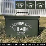 Personalized Canadian Army Custom Rank & Name Ammo Box Printed VQ24713