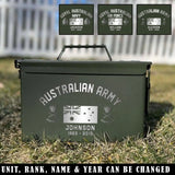 Personalized Australian Army Custom Rank & Name Ammo Box Printed VQ24713