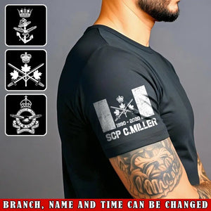 Personalized Canadian Army Logo Custom Name & Time T-shirt Printed QTVA24739