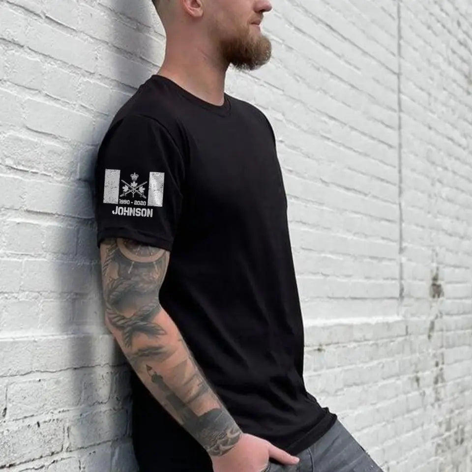 Personalized Canadian Army Logo Custom Name & Time T-shirt Printed QTVA24739