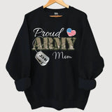 Personalized Proud Army US Veteran Mom Custom Name Sweatshirt Printed VA24745