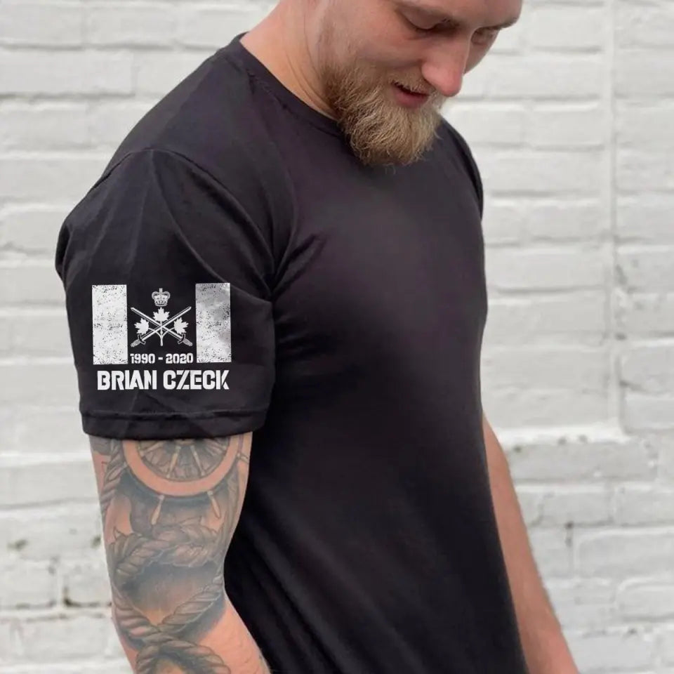 Personalized Canadian Army Logo Custom Name & Time T-shirt Printed QTVA24739