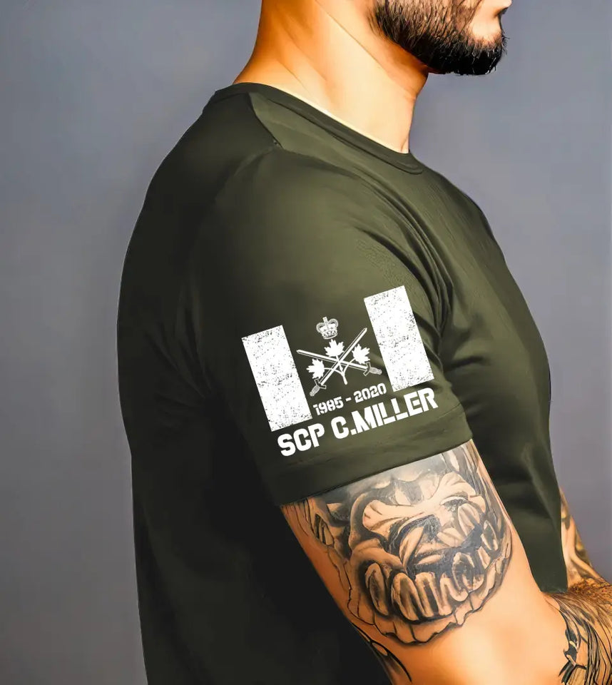Personalized Canadian Army Logo Custom Name & Time T-shirt Printed QTVA24739