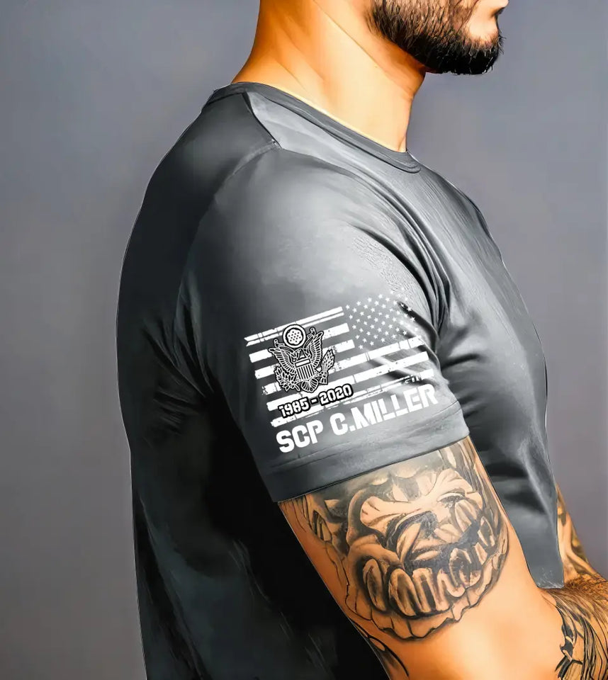 Personalized US Army Logo Custom Name & Time T-shirt Printed QTVA24739