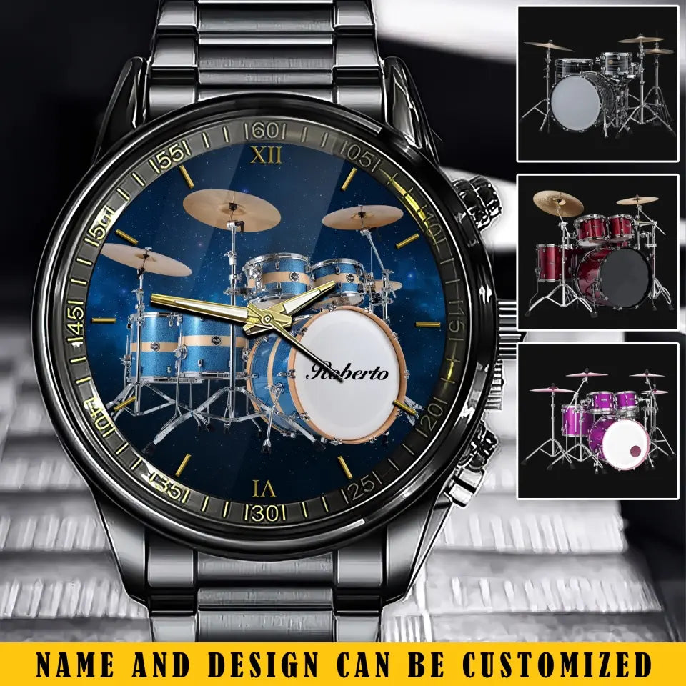Personalized Musical Drum Set Custom Name Watch Printed AHVA24749