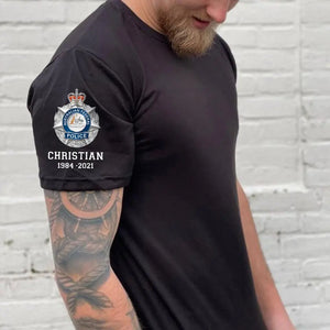 Personalized Australian Police Branch Logo Custom Name & Time T-shirt Printed LVA24742