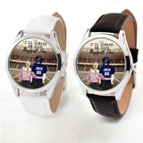 Personalized I'll Always Be Your Biggest Fan American Football Couple Women Watch Leather Band or Mechanical Watch Printed QTVQ24767