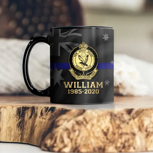 Personalized Australian Police Logo Custom Name & Time Black Mug Printed LVA24772