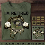 Personalized I'm Retired French Veteran Custom Rank & Name T-shirt Printed KVH24773