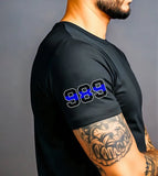 Personalized Blue Line Police ID T-shirt Printed KVH24779