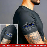 Personalized US Police with City Skyline Custom Name & Department T-shirt Printed QTVA24786