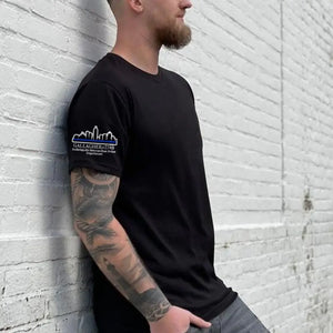 Personalized US Police with City Skyline Custom Name & Department T-shirt Printed QTVA24786