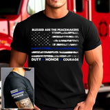 Personalized Blessed Are The Peacemakes US Police Custom Name T-shirt Printed KH24818