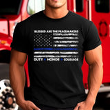 Personalized Blessed Are The Peacemakes US Police Custom Name T-shirt Printed KH24818