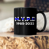 Personalized US Police Thin Blue Line Custom Name & Department Black Mug Printed KH24803